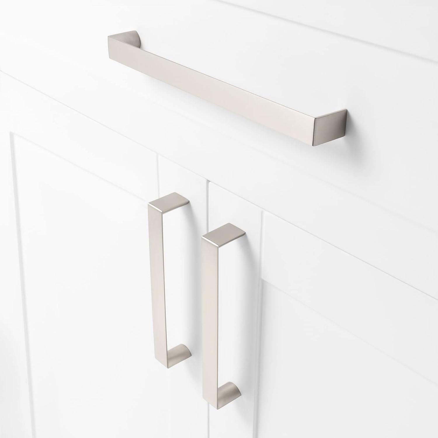 6 Pack 8-4/5 Inch Brushed Nickel Cabinet Pulls Satin Nickel Cabinet Handles Nickel Hardware for Kitchen Cabinets 1648 Drawer Bedroom Dresser Bathroom Vanity Cupboard