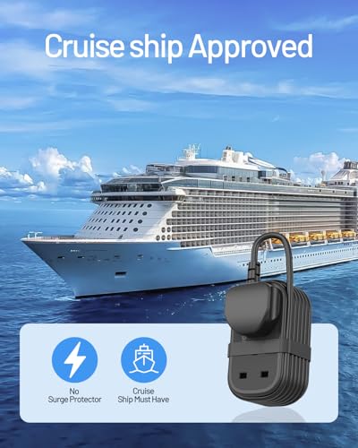 Travel Extension Lead, FDTEK 2 Way Power Strip with Retractable USB C Cable and 3 USB Slots, Small UK Extension Socket with 1.5M Cable for Travel Home Office Camping Cruise - Image 6