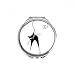 Halloween Black Cat Lover Animal Art Outline Hand Compact Mirror Round Portable Pocket Glass