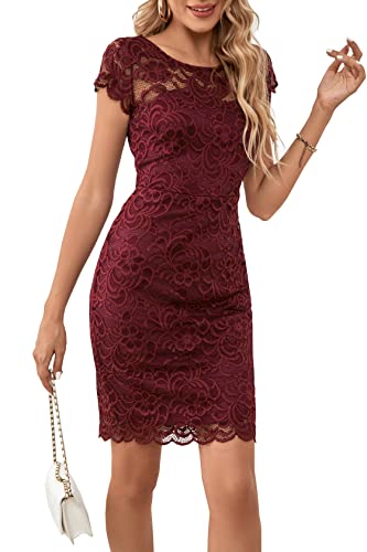 ODCOCD Women's Lace Dress/Cocktail Party Dress/Wedding Guest & Bridesmaid Dresses