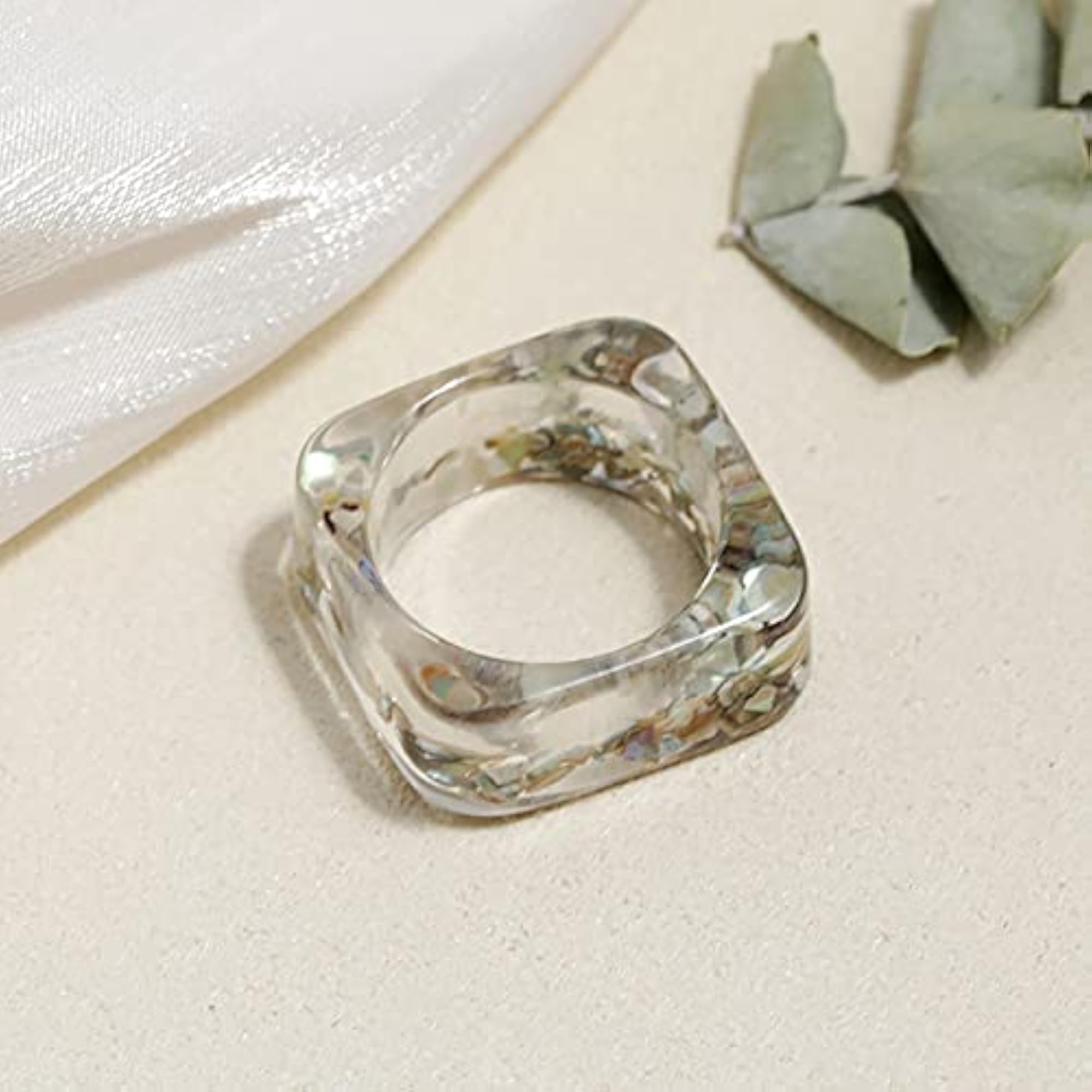 Women's Chunky Acrylic Statement Knuckle Ring, Trendy Design