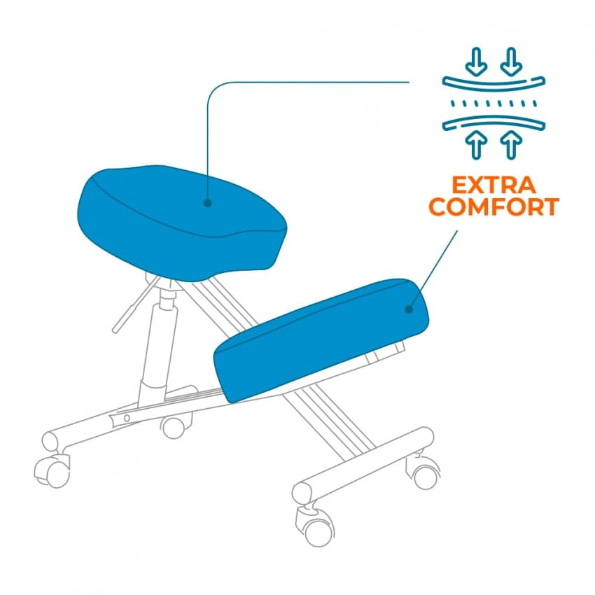 Produce Shop Silla ergonómica de Rodillas postural Modelo Sueco Metal Polipiel Balancesteel Lux