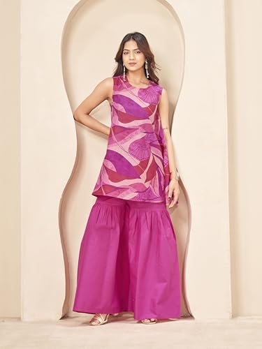 Costume farshi ample taille XL ensemble coord rose coton - 2