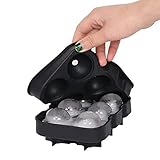  Chanhan Bandejas para Cubitos de Hielo, Silicona Negra, Molde Gigante para Hacer Cubitos de Hielo, para congelador, Comida de bebé, Agua, cóctel y Otras Bebidas