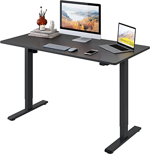 FLEXISPOT Essential Electric Standing Desk Height Adjustable Standing Desk Sit Stand Desk Adjustable Desk Stand Up Desk for Home Office (100 * 60cm, White Frame+ White Desktop)