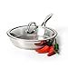 ProCook Professional Stainless Steel - Poêle Induction - 24 cm - Sans Revêtement INOX 18 10 - Couvercle Transparent Verre Trempé - Poignée Inox Isolante