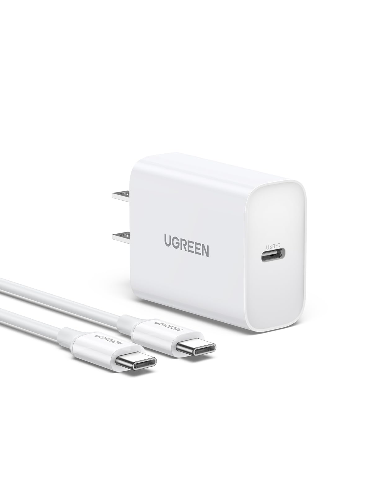 UGREEN 20W PD Cargador USB Tipo C Portátil con 60W 1M Cable