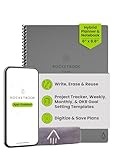 Rocketbook Fusion Reusable Digital Notebook - Smart Notepad A5 Grey, 7 Styles, To Do List, Daily Journal, Weekly & Monthly Planner, with Frixion Erasable Pen, Office Gadget Reduces Paper Waste