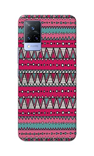 Image of Printed Hard Back Cover Case for Vivo V21 5G Back Cover (Geometric Vintage Pattern) -1803