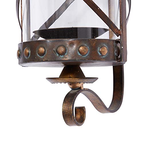 Deco 79 Glass Studded Wall Sconce With Fleur De Lis, 7" X 6" X 20", Bronze #TOP4