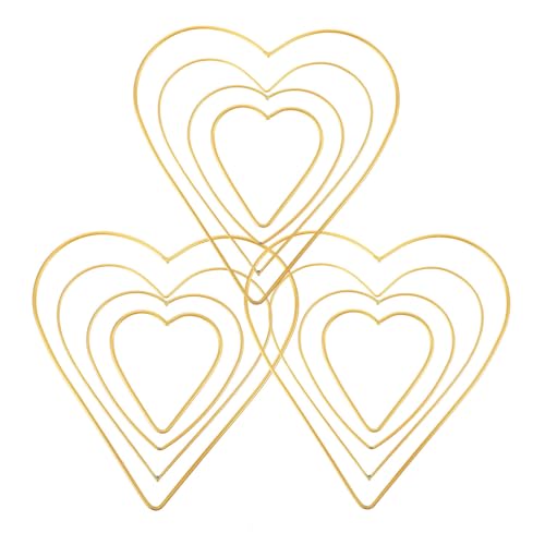 DOITOOL Anneaux en Fer de Cœur Ornements Métalliques Dorés pour Décoration DIY Lot de 12 Design Unique et Pratique pour Créations Attrape-rêves