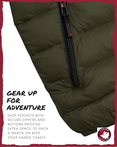 Image of CANADA WEATHER GEAR Mens' Puffer Jacket - Lightweight Packable Bubble Coat, Water Resistant Outerwear Jackets for Men (M-XXL)