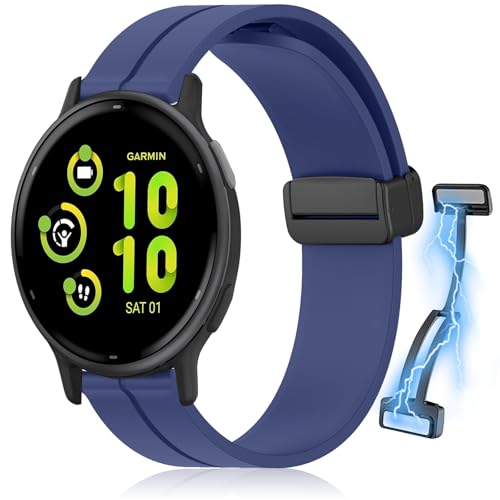 [RicYeel] 20mm ���C�t�� �V���R���o���h Garmin Vivoactive 6/5/3/3 Music/Forerunner 165/165 Music �Ή� �����x���g �}�O�l�b�g�t�� �����ȒP �X�|�[�c�o���h �X�g���b�v �����x���g G