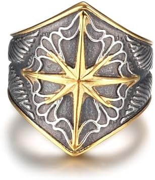 GTHIC Anillo de estrella de octeto vikin...