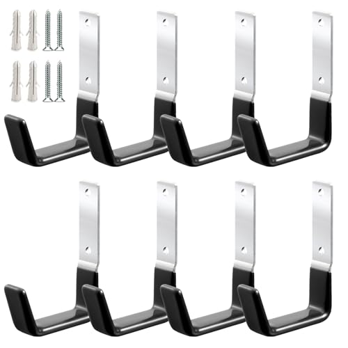 GeeWatom Heavy Duty Steel Garage Hooks,Garage Storage Utility Hooks,Anti-Slip Hanger, Tool Organizer,Steel Wall Mount Organizer, Garden Hose Hanger (Small-8PC) by GeeWatom - Used condition - US$20.49