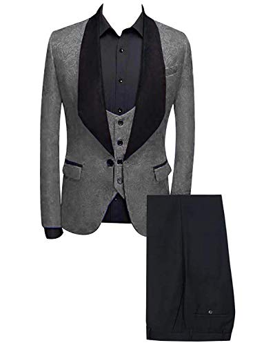 Costume homme 3 pièces jacquard idéal pour un mariage élégant ou une fête habillée