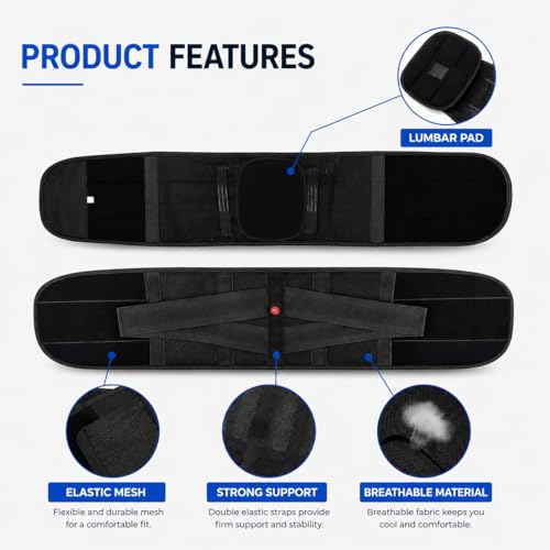 Back Brace for Women & Men - Adjustable Back Brace for Men Lower Back Belt — view 3