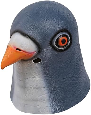 MOKRY PARTY Pigeon Mask Latex Full Head Mask for Halloween Costume Cosplay (Grey Blue)