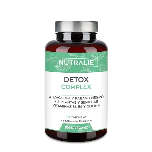 Detox Potente Depurativo y Diurético - Higado Colon - Adelgaplus Con Cardo Mariano Diente de León, Alcachofa + 8 Plantas y Semillas - 90 Cápsulas Nutralie