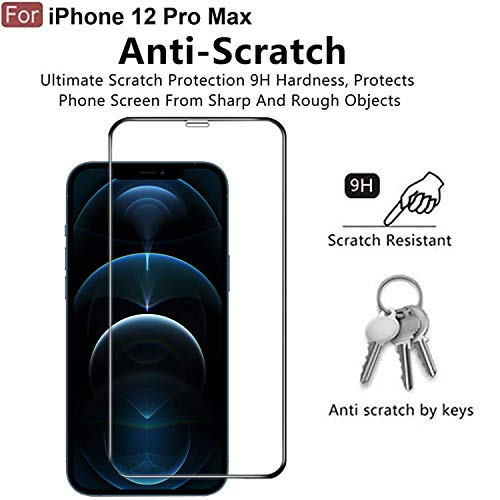Image of Premium Tempered Glass Screen Guard Compatible With iPhone 12 Pro Max (6.1 Inch) | 9H Hardness | Edge to Edge Protection | Anti Scratch | Bubble Free Installation | HD Clear