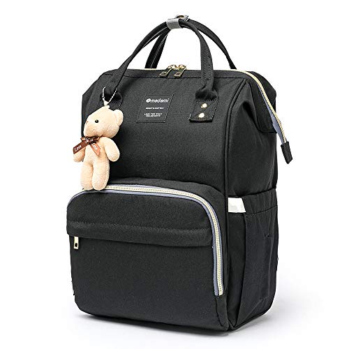 Bolsa Mochila Maternidade Madami Multifuncional Espaçosa C/Gancho para carrinho (Preto)