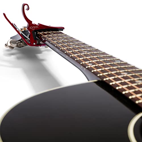 Kyser Quick-Change Guitar Capo For 6-String Acoustic Guitars, Ruby Red, Kg6Ra #TOP2