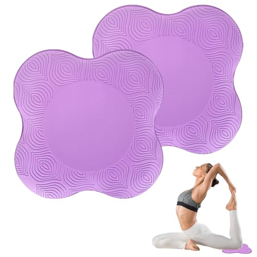 KYSUN Yoga Support Pad, 2PCS Yoga Knee Pad, Non-slip Yoga Knee Mats, Yoga Balance Kneeling Mat, Yoga Knee Pads Cushion, Sports Balance Cushion Pilates Cushion for Knees, Hands, Wrists, Elbows (Purple) KYSUN Yoga Support Pad, 2PCS Yoga Knee Pad, Non-slip Yoga Knee Mats, Yoga Balance Kneeling Mat, Yoga Knee Pads Cushion, Sports Balance Cushion Pilates Cushion for Knees, Hands, Wrists, Elbows (Purple)