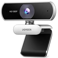 UGREEN Webcam Full HD 1080P/30fps USB A Webcam mit Mikrofon für PC, automatische Lichtkorrektur, 85° Ansicht, USB Webcam für Live Streaming, Videoanrufe, Konferenzen Switch 2 (Silbergrau)