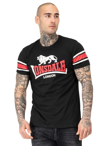 Lonsdale HEMPRIGGS T-Shirt, Black/Red/White, XL Men's