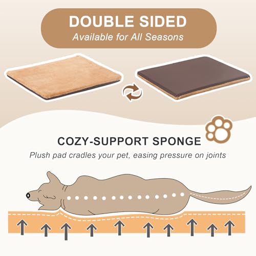 Jiupety Cozy Small Pet Dog House, 2 in 1 Puppy House, S Size for Cat and Puppy, Warm Cave Sleeping Nest for Cats and Dogs, S(14"×12"×11"), Up to 5 Lb, Brown - Image 4