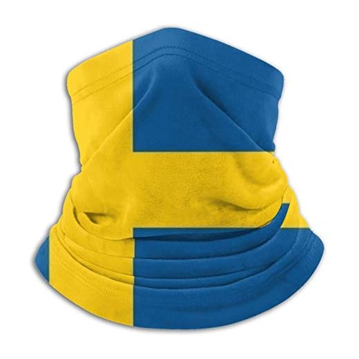N En svensk flagga halsvärmare män och kvinnor – vindtät halsvärmare ansiktsmask för kallt väder – ansikte halsduk för vinter utomhusaktiviteter svart