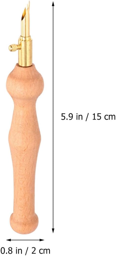 BETOOKY Wooden Handle Embroidery Threader Embroidery Needle with Thickened Copper Needle Smooth Wooden and Metal Material Suitable for Sewing