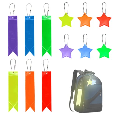 Pendentif Réfléchissant Pour Enfant 12 Pièces Pendentif Réfléchissant De Nuit Porte-clés Réflecteur De Sécurité Réflecteur De Sécurité Étoile Pour Cartable Veste Sac À Dos Vélo Marche Poussette Cover