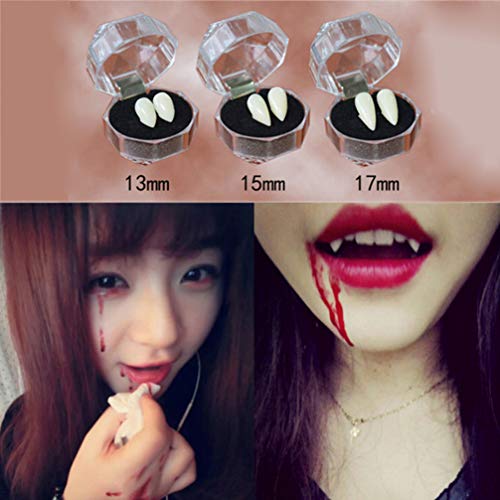 MAGICLULU Costume Fangs Vampire Teeth Halloween Party Cosplay Dentures Decoration 3 Sizes Fake Teeth