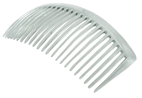 Parcelona French Large Clear 23 Teeth Celluloid Hair Side Comb 4.5 Inch