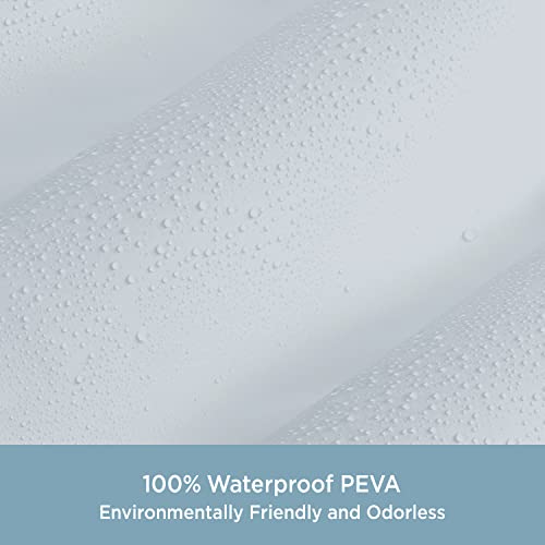 Kenney Medium Weight 5 Gauge Waterproof Peva Shower Curtain Liner With Rust-Resistant Metal Grommets And Weighted Magnetic Hem For Bathroom, 70" W X 72" H, Blue #TOP3