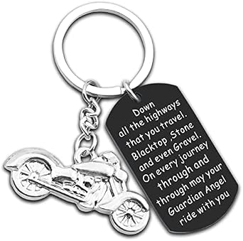 Motorcycle Keychain For Men Safe Ride Travel Biker Gift To Dad Son Husband Gift for Boyfriend New Riders Cool Stuff Best Gifts For Motorcycle Riders Birthday Christmas