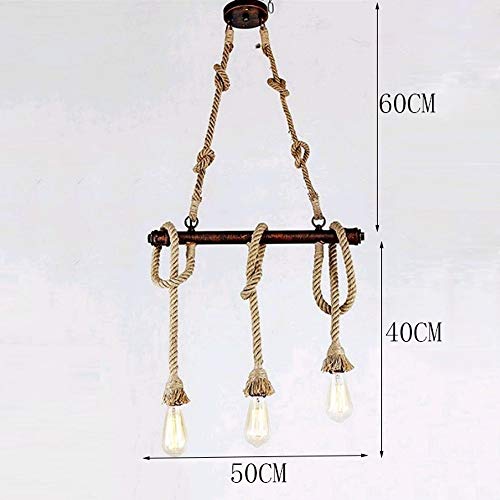 Lustre corde de chanvre ajustable pour illuminer les grands espaces