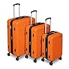 Amazon Basics 3-Piece Luggage Set (21″, 26″, 30″), Hardshell Suitcases With Wheels, Expandable For Up to 25% More Space, With Scratch-Resistant Surface, Four Multi-directional Wheels, Orange