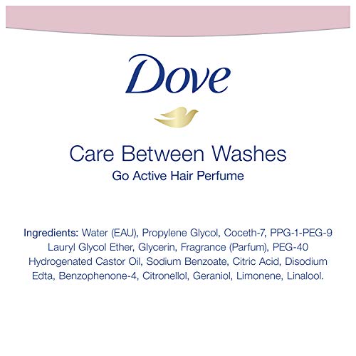 Dove Perfume Care Between Washes Hair Perfume Perfume Perfume para suor e odores Go Active Hair Prod