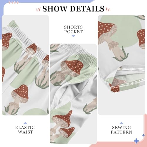 CaTaKu Boys Mushrooms Polka Dots Pants for Boys Girls Wide Leg Sweatpants Kids Long Bottoms with Pockets Size 6-14Y4