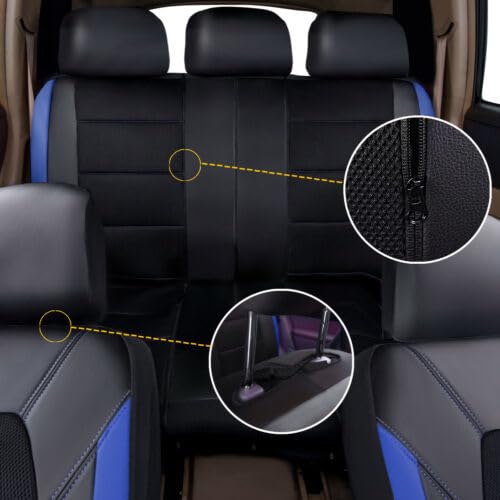 Autostoelhoes 5-zits Leer voor Renault Twingo EV 2021-2022, PU Lederen Stoelbeschermer Volledige Set Anti Slip 9 stuks Autostoelhoezen,Blue