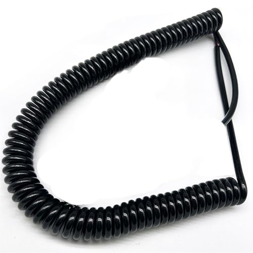 Spiral Cable, 2 Cores 1.5mm2 Square Spiral Electrostatic Grounding Spring Wire Alarm Cable(Spiral length 1meters)