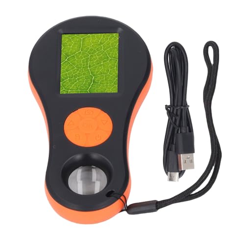 500X Magnifying Glass Digital Magnifier, Portable Handheld Microscope with 2in Screen, Eye Protecting LED Light, 12 Language Support, 4X Zoom Adjustment