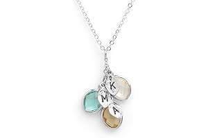 JINMA 1-6 Leaf Letter Pendant Necklace