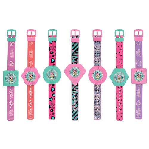LOL Surprise: 7 Day Fashion Watches - Mix & Match Styles, Digital, New Look Every Day, DIY Jewelry Craft Kit, Green-Pink-Purple-Patterns, Kids Ages 3+3