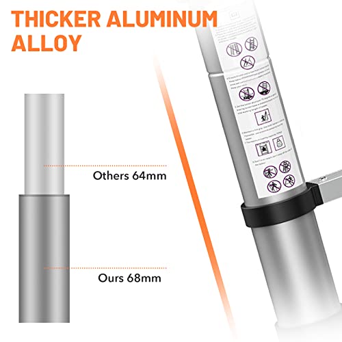 Feete 14.5Ft Telescoping Ladder, Aluminum Lightweight Extension Ladder With Non-Slip Feet, Portable Attic Ladder, Heavy Duty Rv Collapsible Ladder For Rv, Household, Outdoor Working, 330Lbs Capacity #TOP6