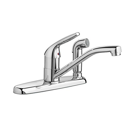 American Standard 4175703.0019999999 2.2 GPM Colony Choice 1-Handle Kitchen with Baseplate Mounted Side Spray Faucet, Polished Chrome