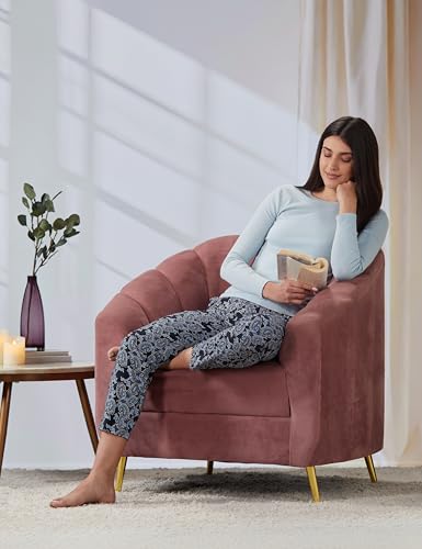 Image of Van Heusen Women's Printed Lounge Pants | Drawstrings & Side Pockets | Ultra Soft Fabric | Relaxed Fit | At home pyjamas | Everyday Comfort | Printed | Style 55306 | Available in Pack of 1 & 2