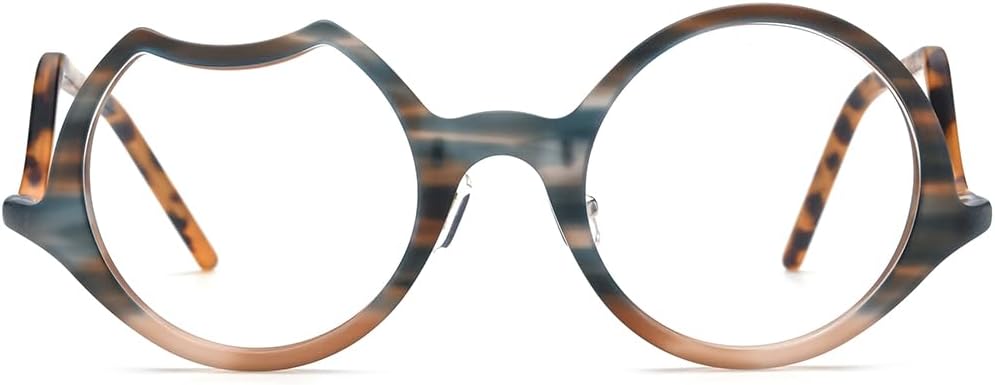 HEPIDEM Multicolor Acetate Glasses Frame Women,Round Vintage Retro Optical Eyeglasses 9265 - Image 3